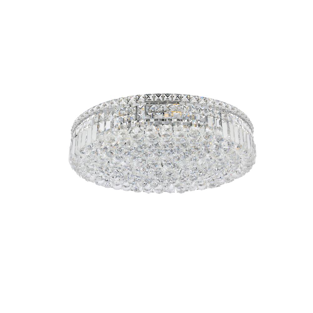 Maxime 9 light Chrome Flush Mount Clear Royal Cut Crystal. Picture 6