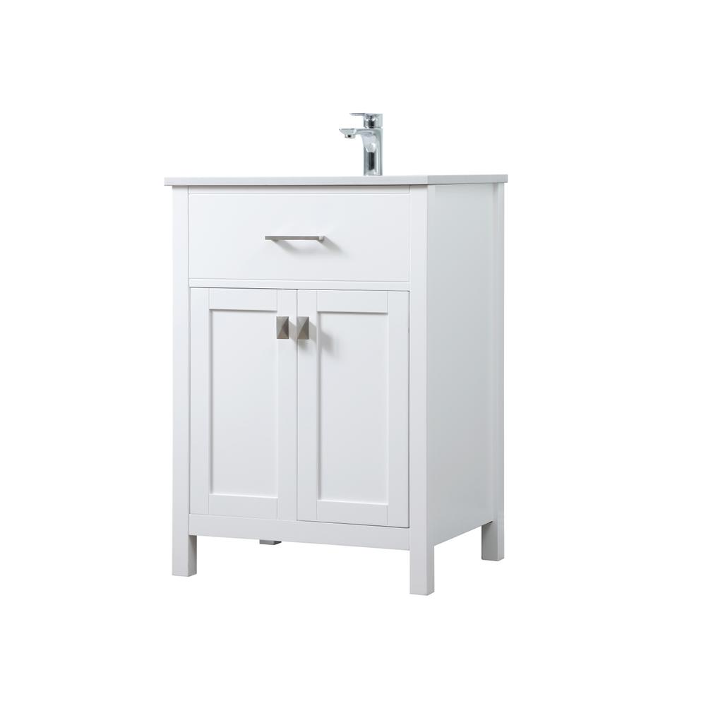 24 Inch SIngle Bathroom Vanity In White. Picture 7