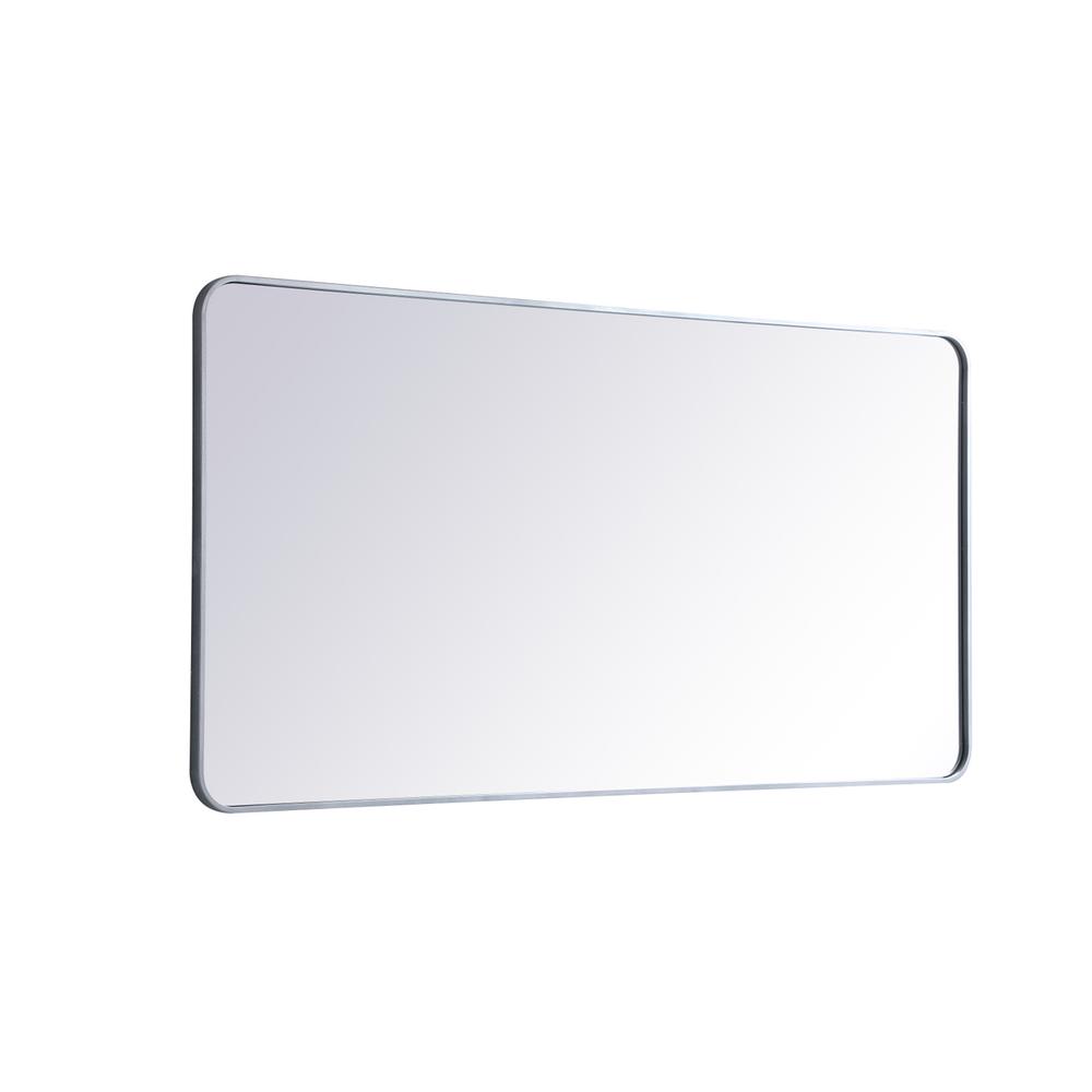 Soft corner metal rectangular mirror 30x60 inch in Silver. Picture 5