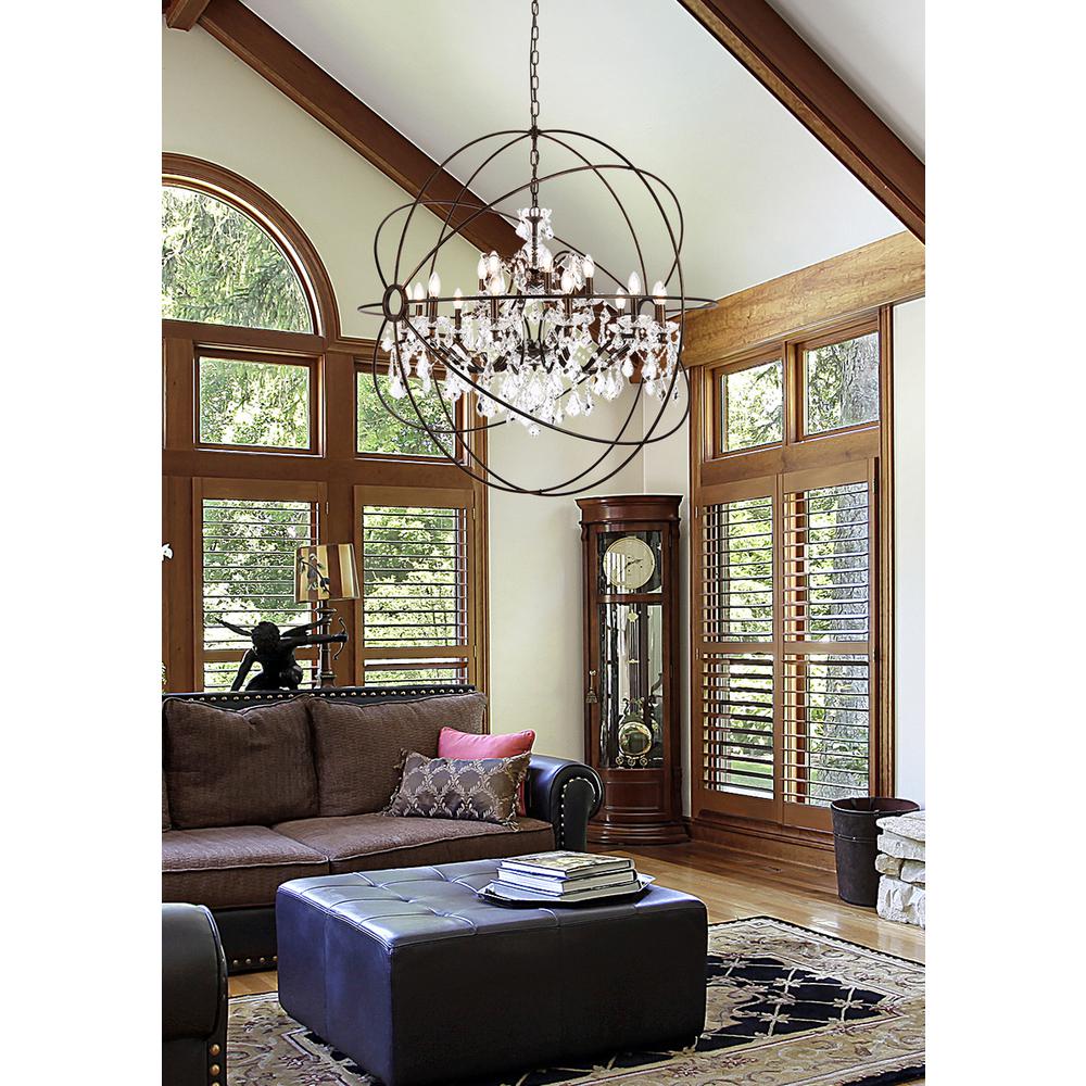 Geneva 18 light Dark Bronze Chandelier Clear Royal Cut crystal. Picture 8
