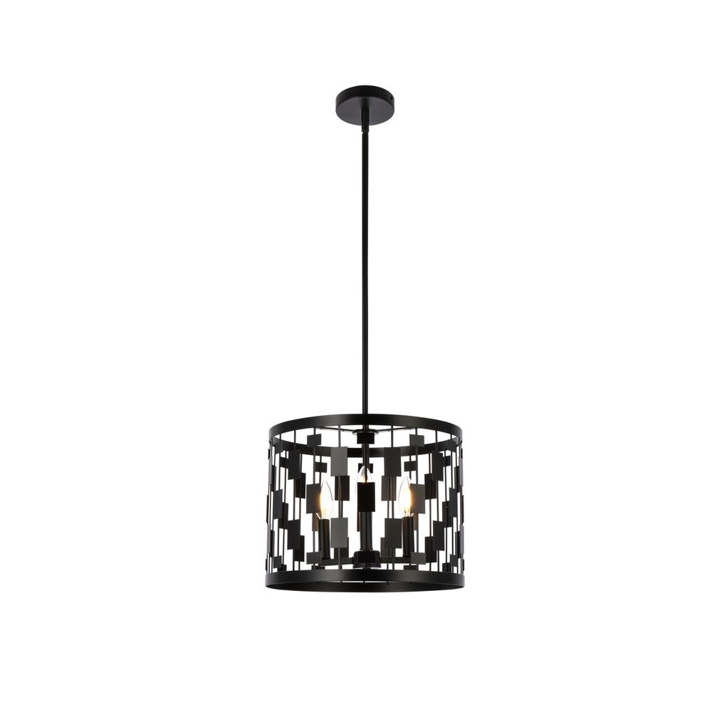 Levante 3 lights pendant in black. Picture 1