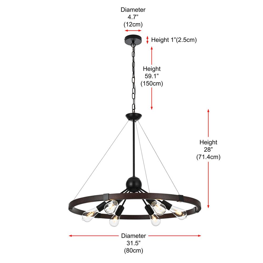 Thora 32 inch Pendant Light in Weathered Black. Picture 8