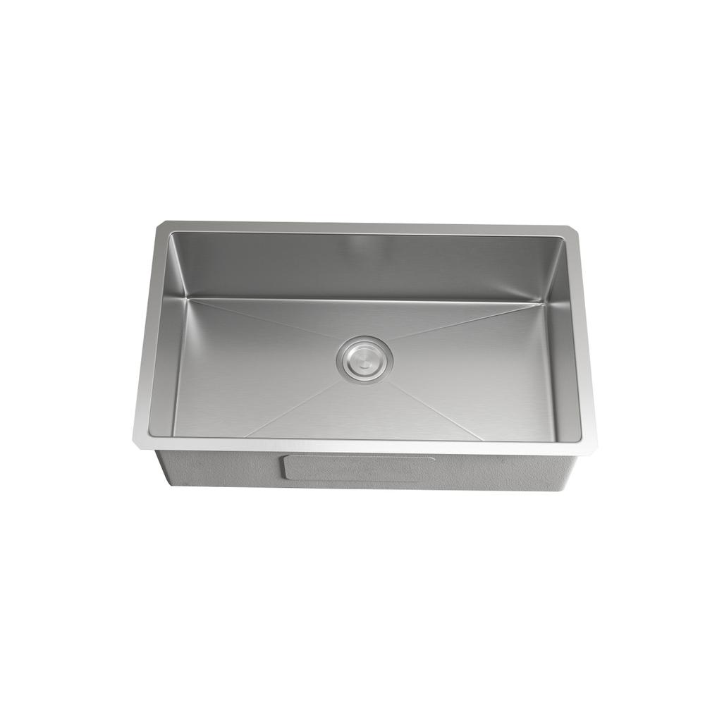 Stainless Steel undermount kitchen sink L30''xW18'' x H10". Picture 1