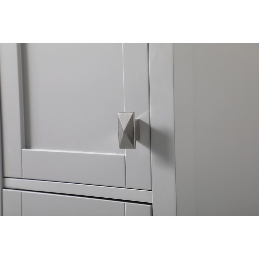 16 Inch Wide Bathroom Linen Storage Freestanding Cabinet In Grey. Picture 5