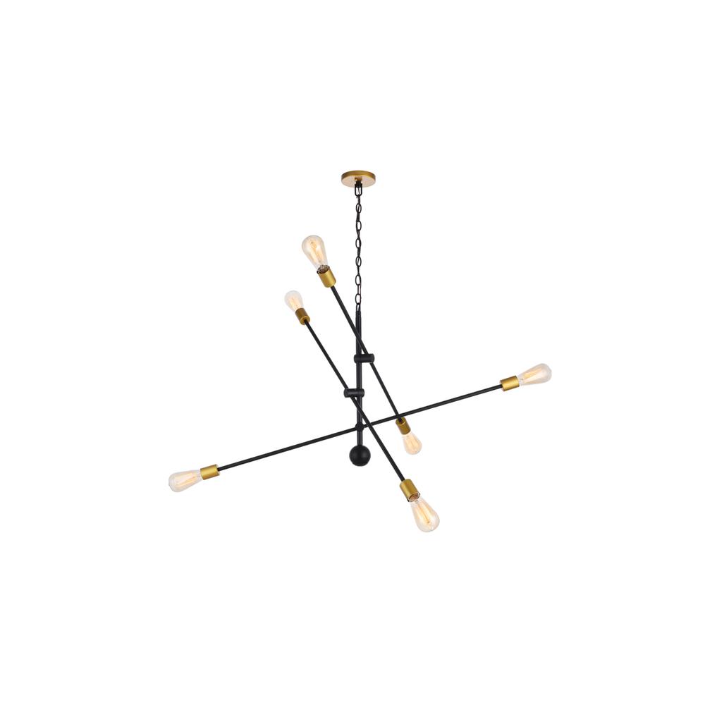 Axel 6 Lights Black Pendant. Picture 2