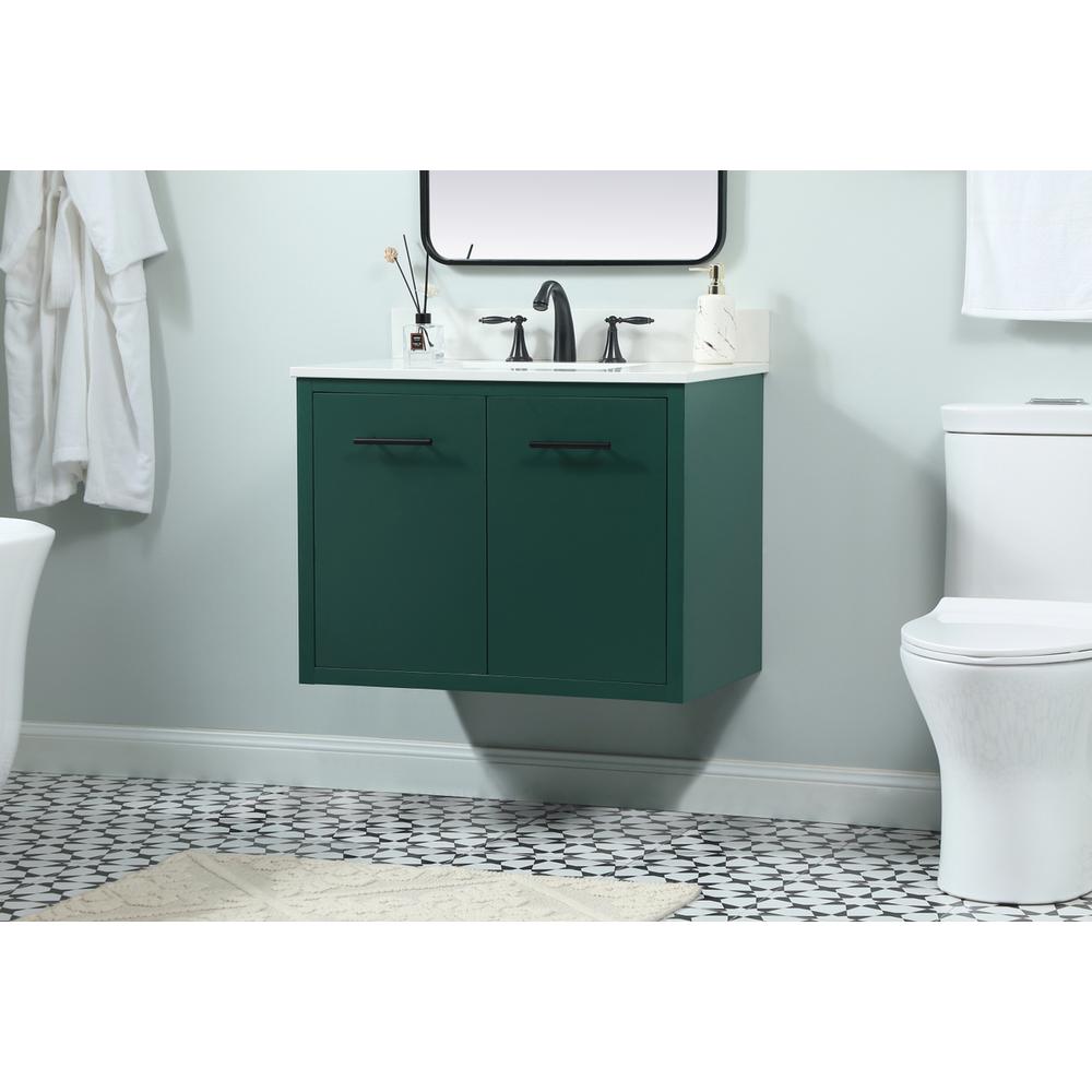 30 inch Single bathroom vanity in green with backsplash. Picture 5