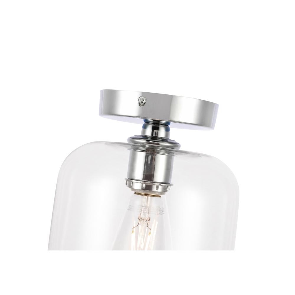 Collier 1 light Chrome and Clear glass Flush mount. Picture 9