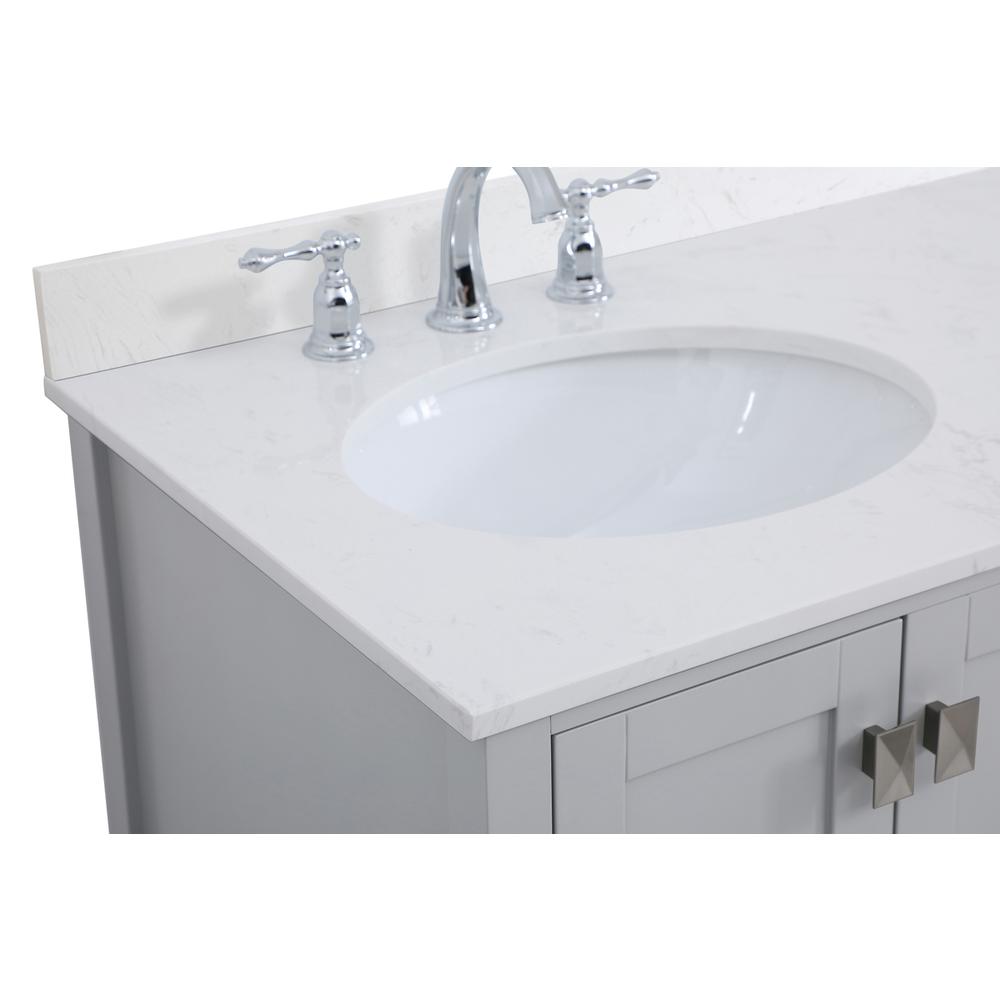 32 inch Single Bathroom Vanity in Gray with Backsplash. Picture 11
