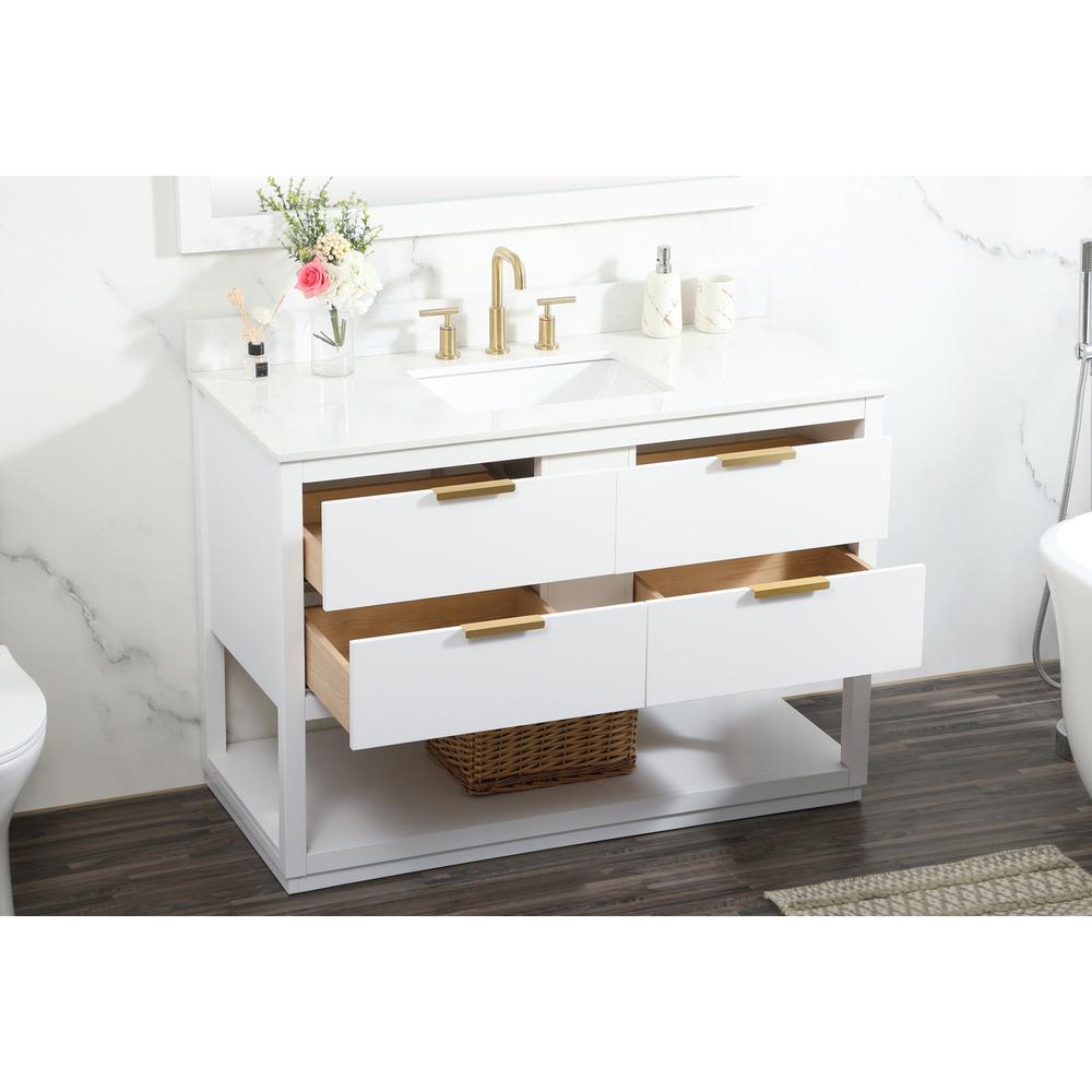 48 inch Single bathroom vanity in white with backsplash. Picture 3