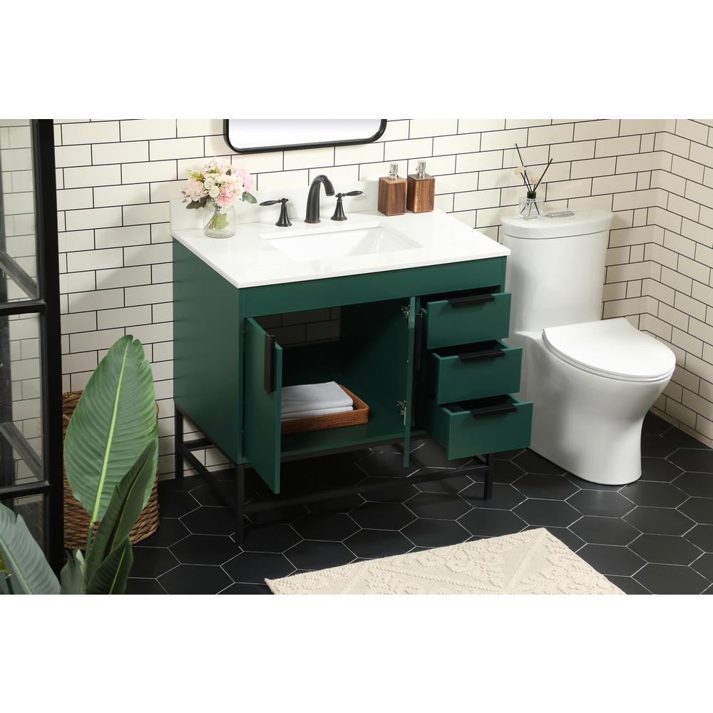 36 inch Single bathroom vanity in green with backsplash. Picture 3