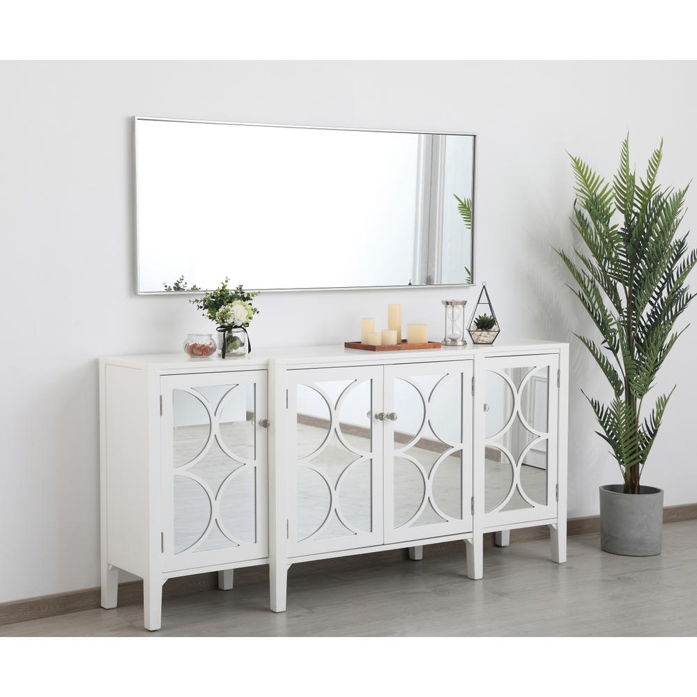 Metal frame rectangle mirror 24 inch in silver. Picture 8