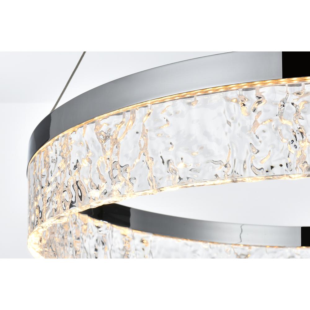 Linden 22 inch Adjustable LED chandelier in Chrome. Picture 5