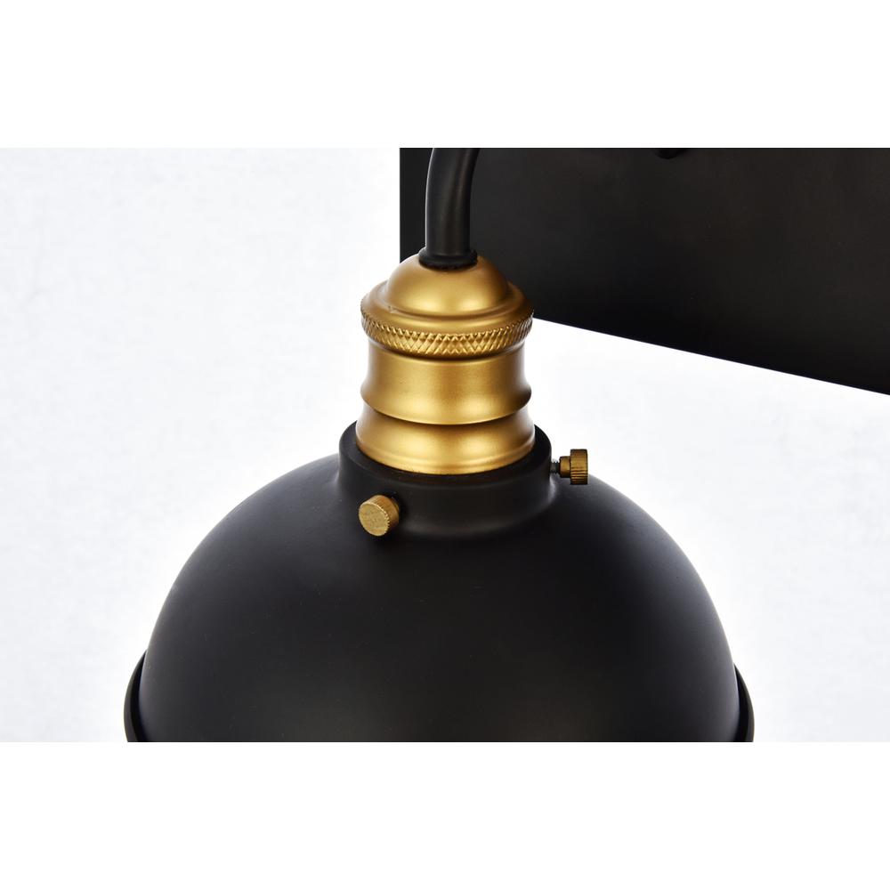 Anders Collection Wall Sconce D27 H8.3 Lt:3 Black and Brass Finish. Picture 3