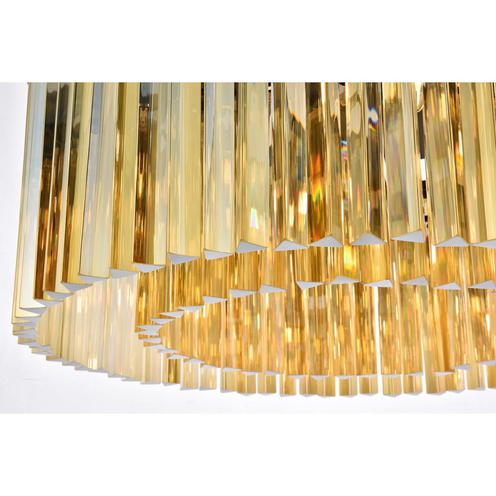 Sydney 8 light Matte Black Flush Mount Golden Teak (Smoky) Royal Cut Crystal. Picture 3