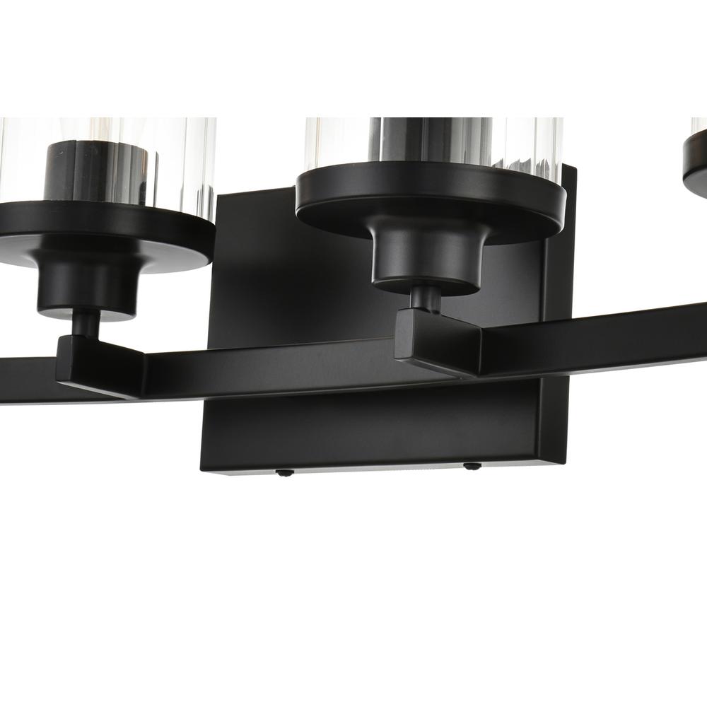 Saanvi 4 light Black and Clear Bath Sconce. Picture 5