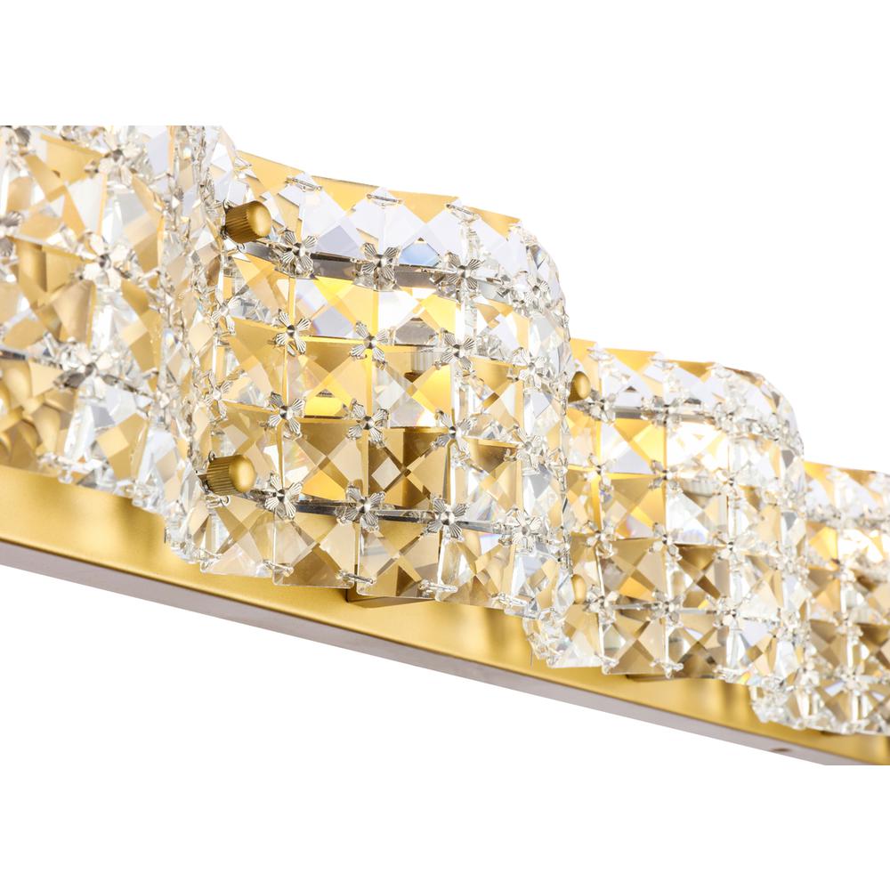 Ollie 3 light Brass and Clear Crystals wall sconce. Picture 9