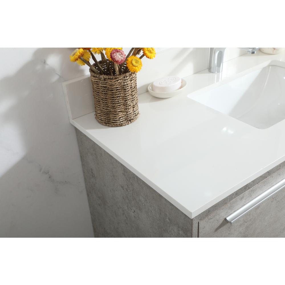 40 inch Single bathroom vanity in concrete grey with backsplash. Picture 5