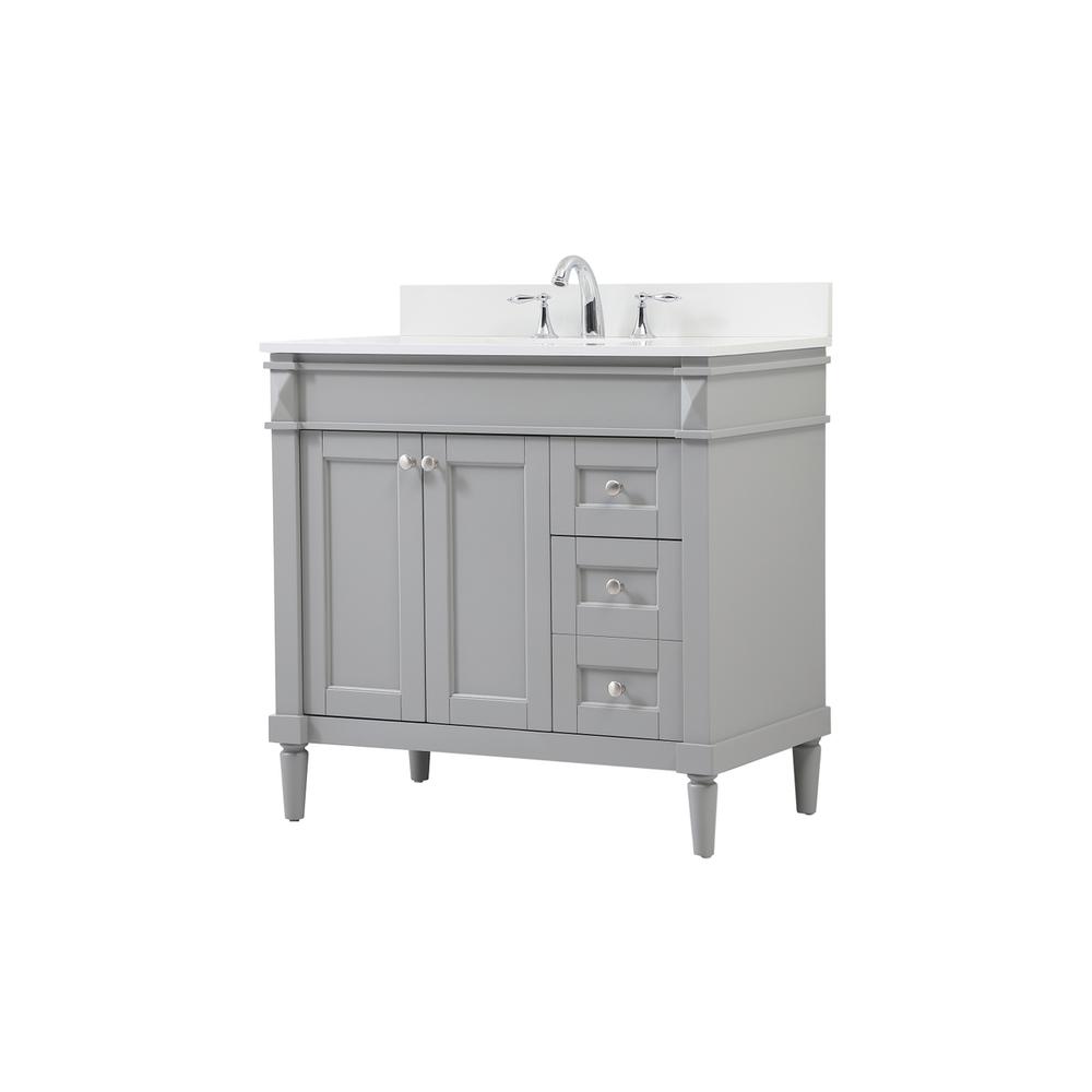 36 inch Single bathroom vanity in grey with backsplash. Picture 7