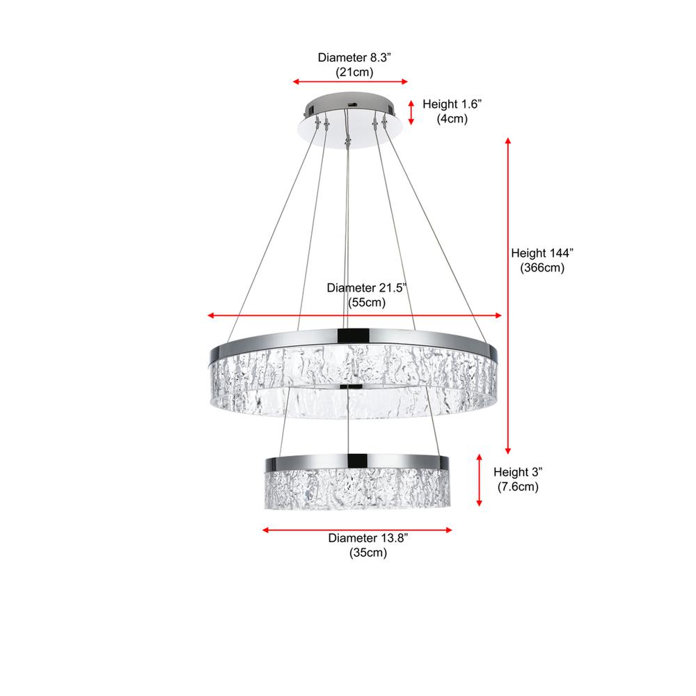 Linden 22 inch Adjustable LED chandelier in Chrome. Picture 10