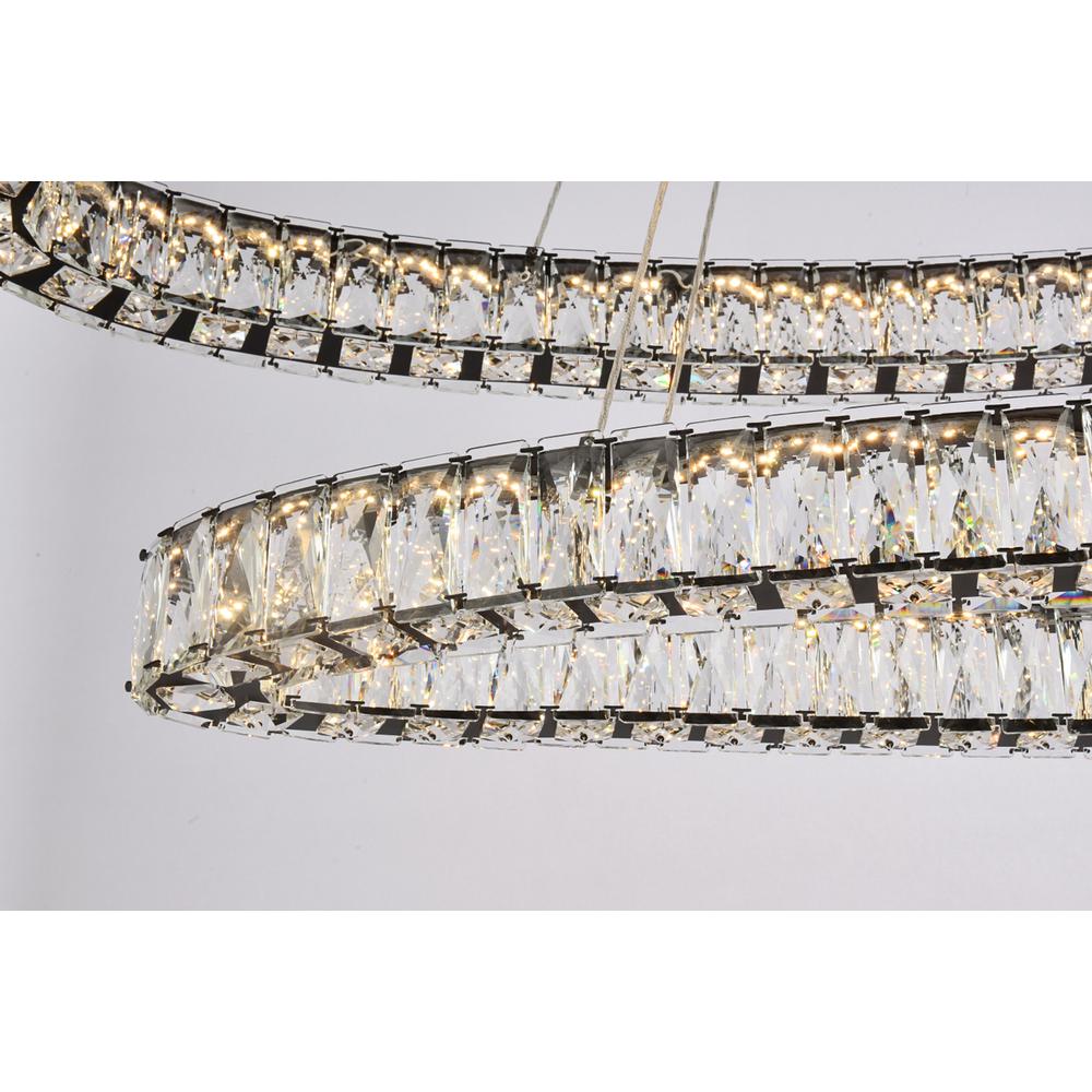 Monroe 48 inch LED oval double ring pendant in black. Picture 3
