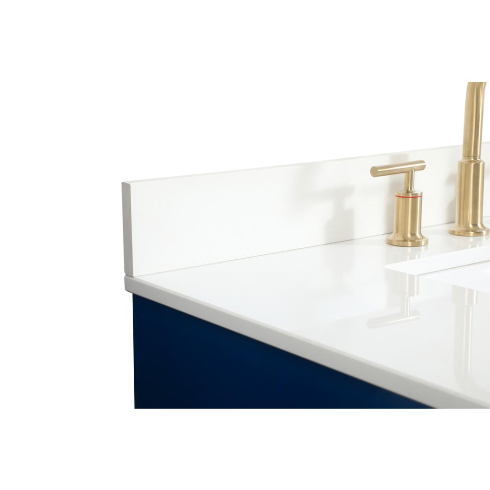 36 inch Single bathroom vanity in blue with backsplash. Picture 11