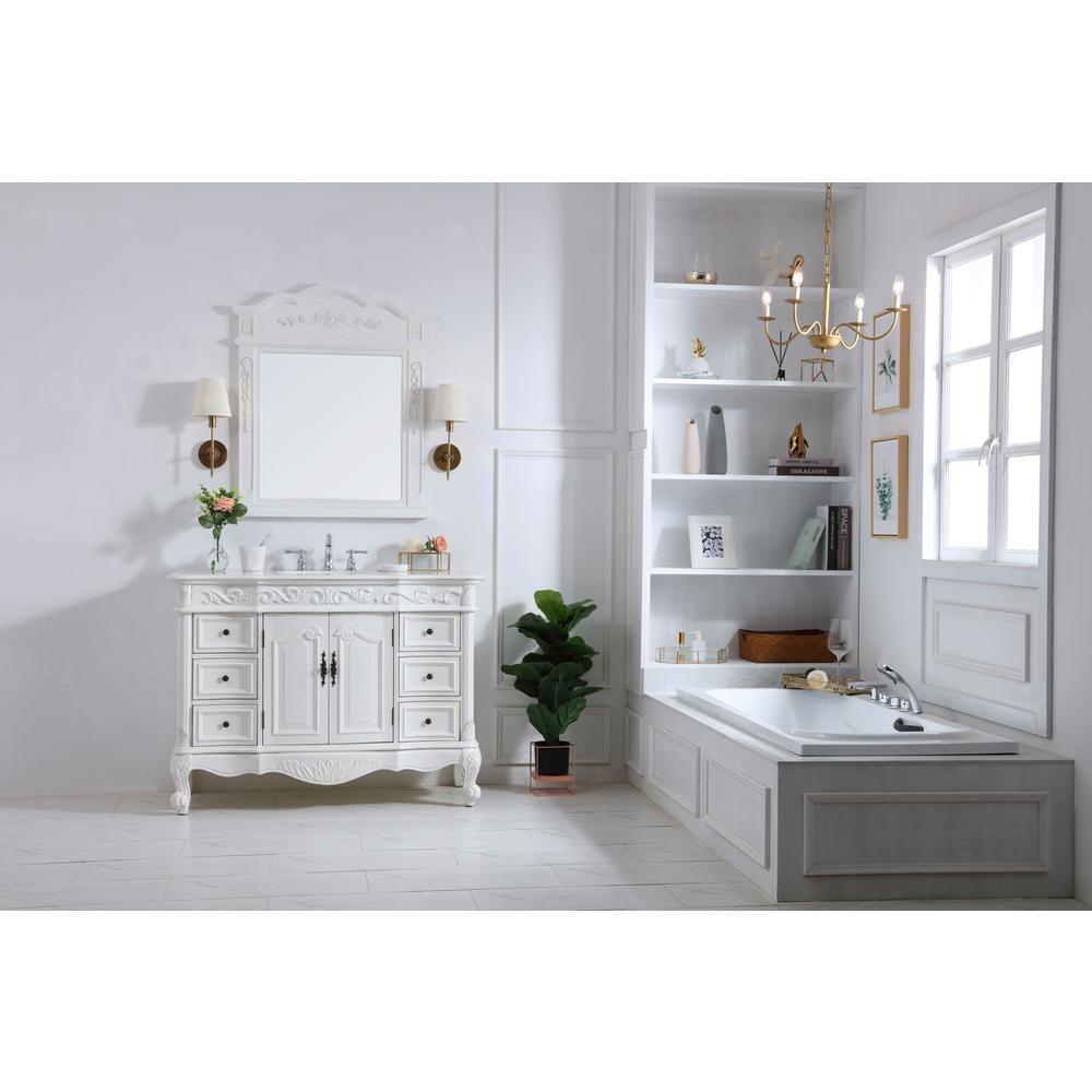 48 inch Single Bathroom vanity in antique white. Picture 9