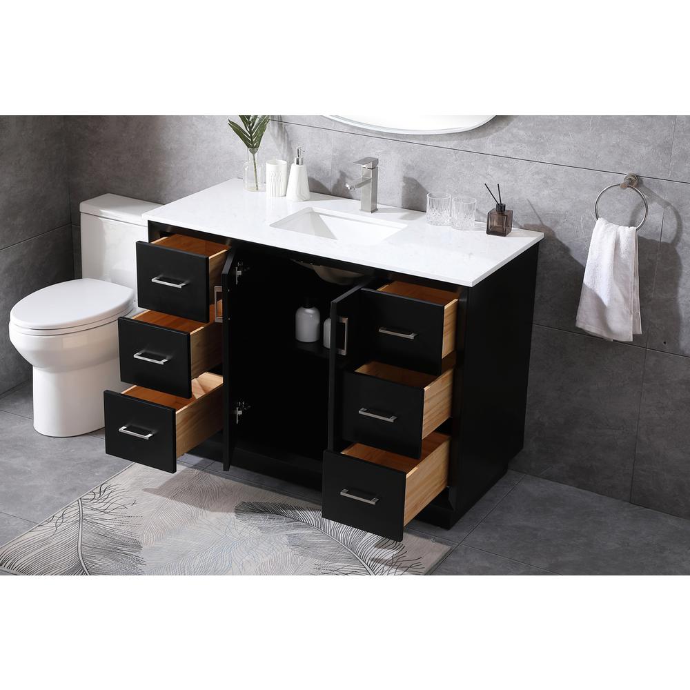 48 Inch SIngle Bathroom Vanity In Black. Picture 3