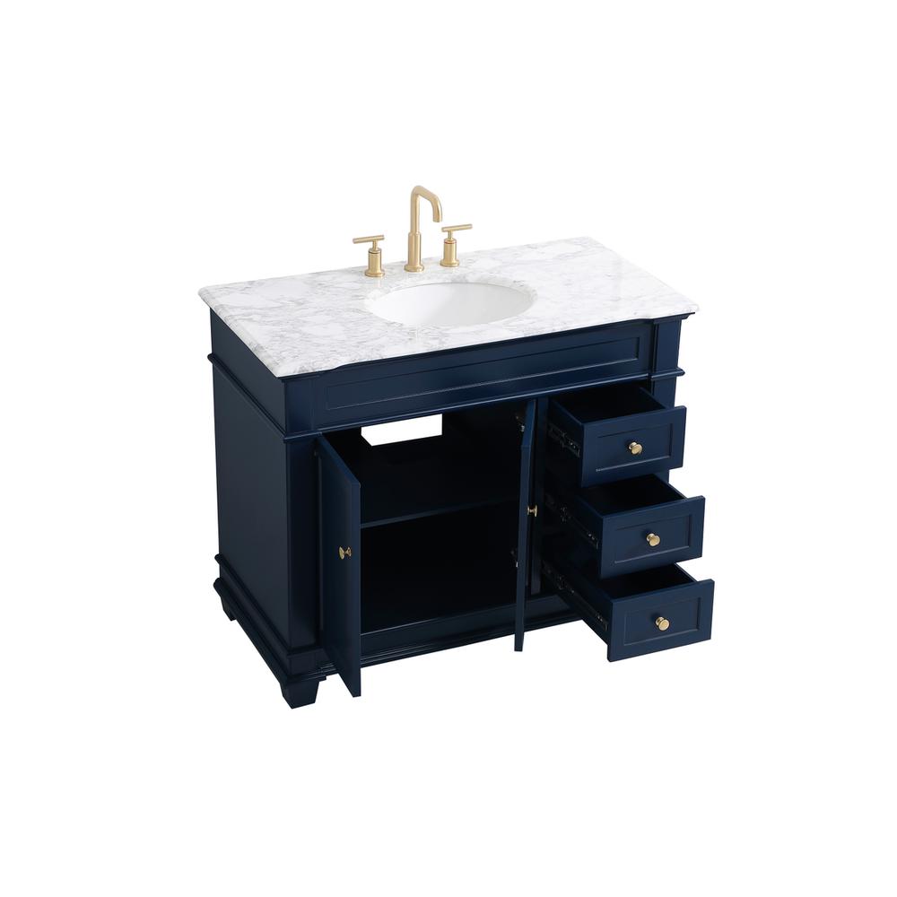 42 inch Single Bathroom Vanity set in Blue. Picture 9