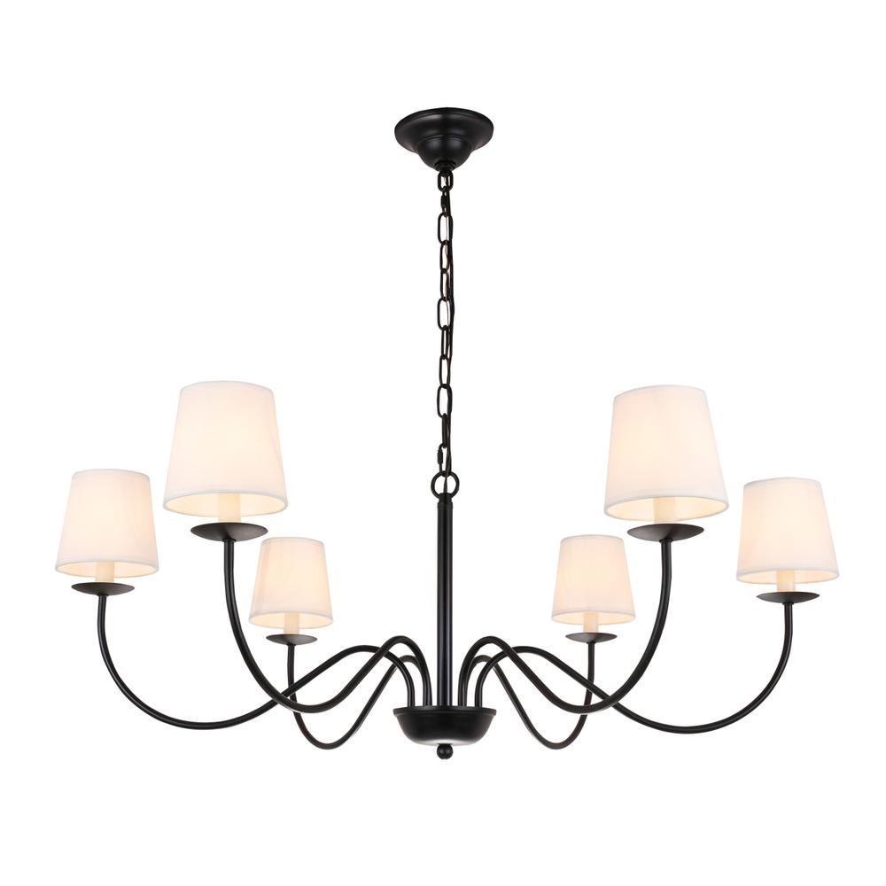 Eclipse 6 light Black and White shade chandelier. Picture 4
