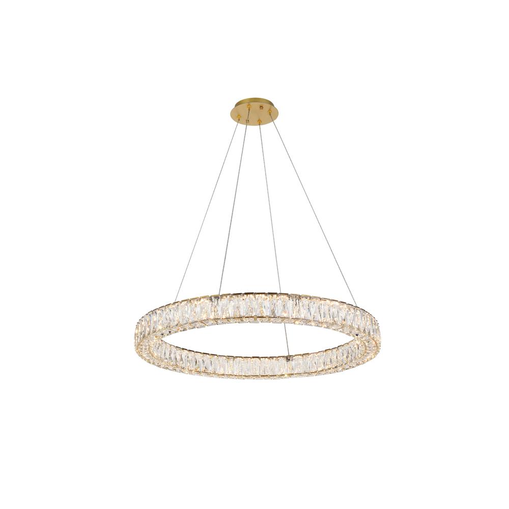 Monroe Integrated LED chip light gold Chandelier Clear Royal Cut Crystal. Picture 2