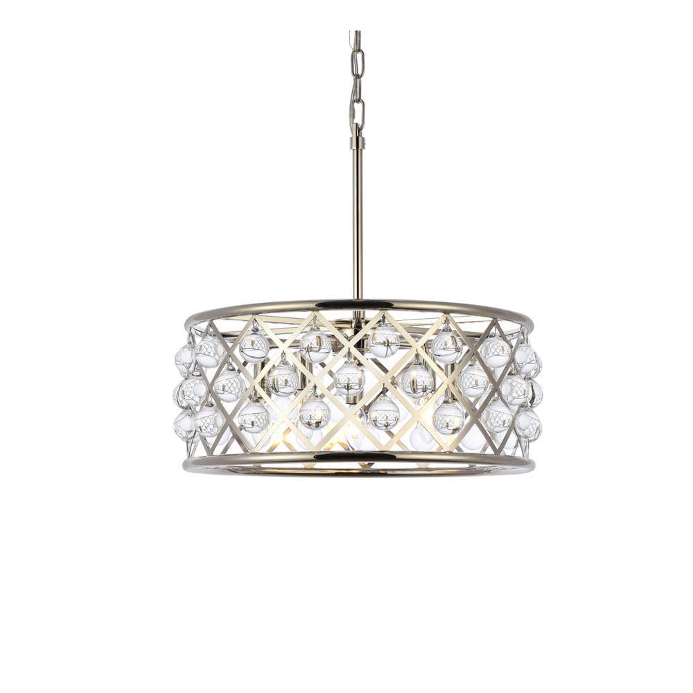 Madison 5 light polished Nickel Pendant Clear Royal Cut Crystal. Picture 2