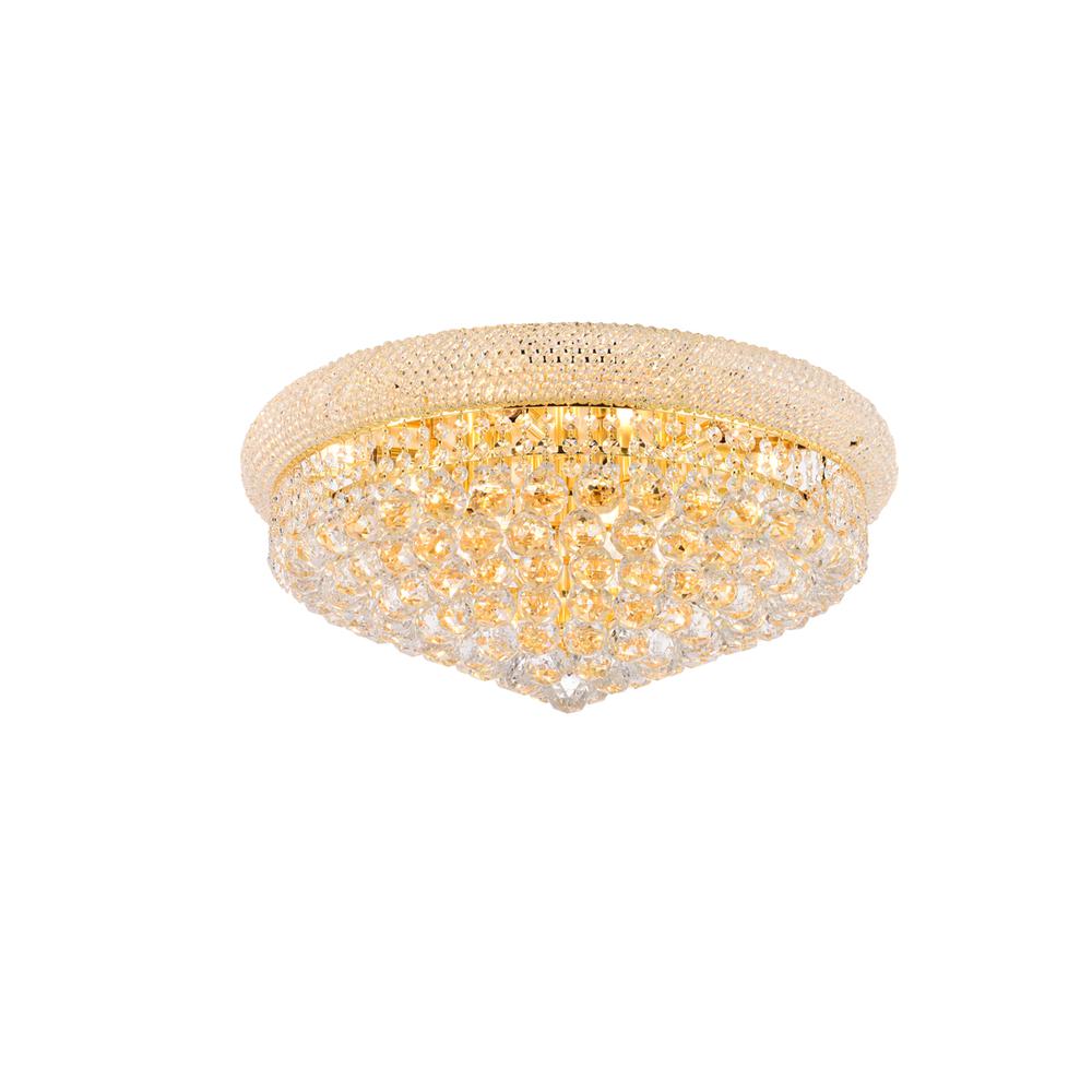 Primo 12 light Gold Flush Mount Clear Royal Cut Crystal. Picture 2