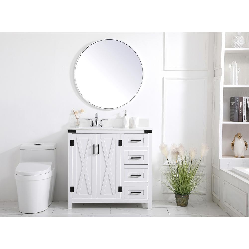 36 inch bathroom Vanity in White with Backsplash. Picture 4