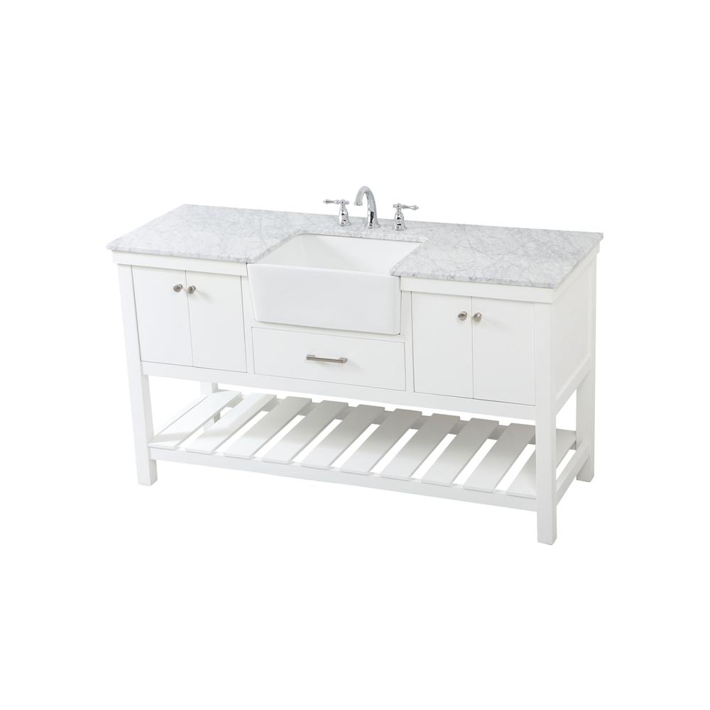 60 inch Single bathroom vanity in white. Picture 8