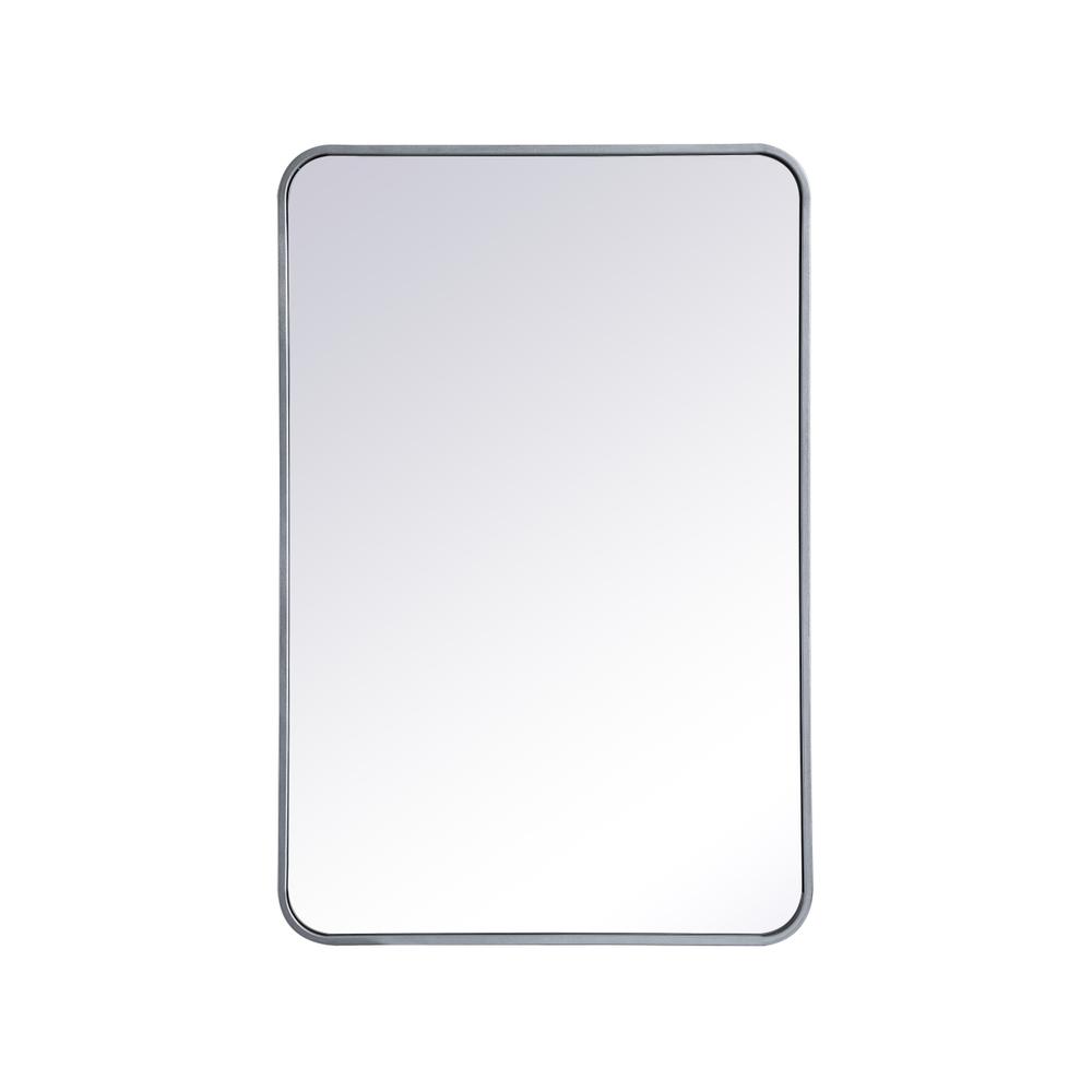 Soft corner metal rectangular mirror 24x36 inch in Silver. Picture 6
