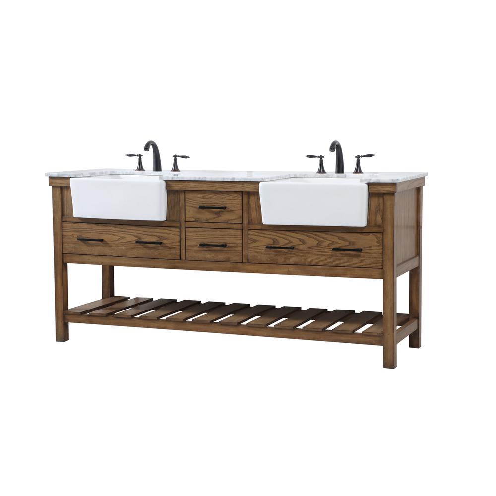 72 inch double bathroom vanity in driftwood. Picture 7