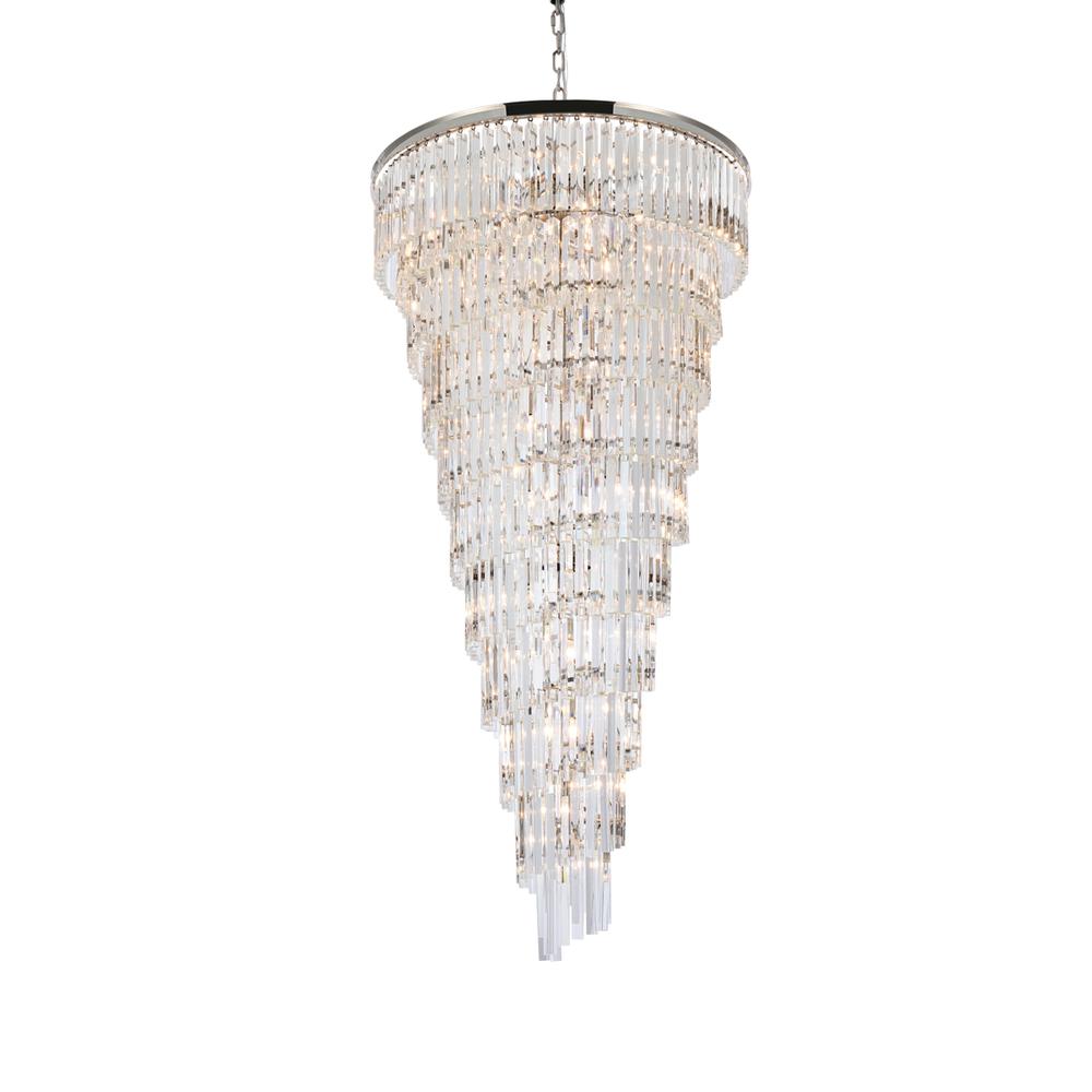 Sydney 36.5 inch spiral crystal chandelier in polished nickel. Picture 2