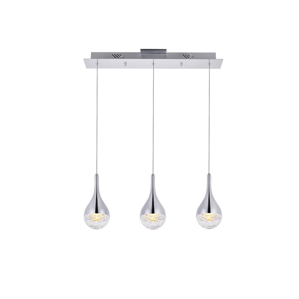 Amherst Collection LED 3-light chandelier 24in x 4in x 9in chrome finish. Picture 1