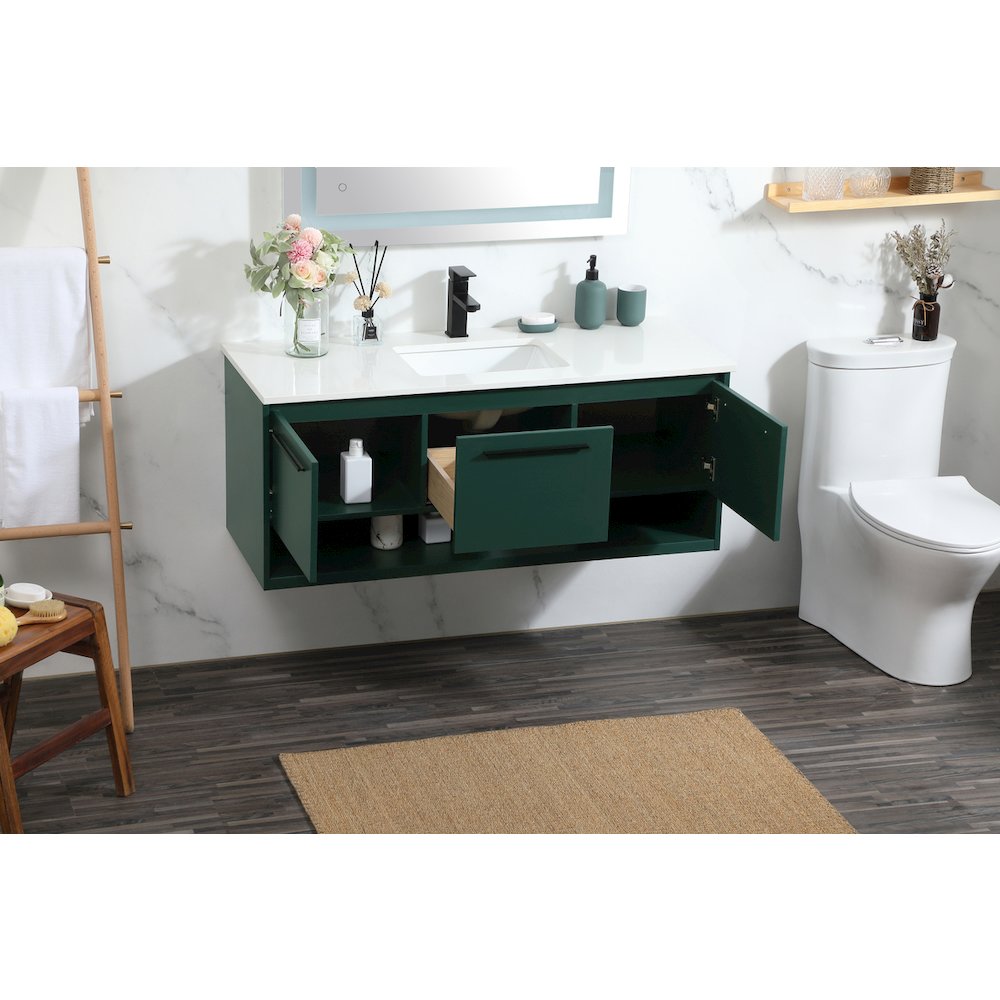 48 Inch Single Bathroom Vanity In Green. Picture 4