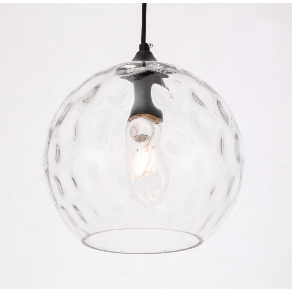 Cashel 1 light Black and Clear glass pendant. Picture 10