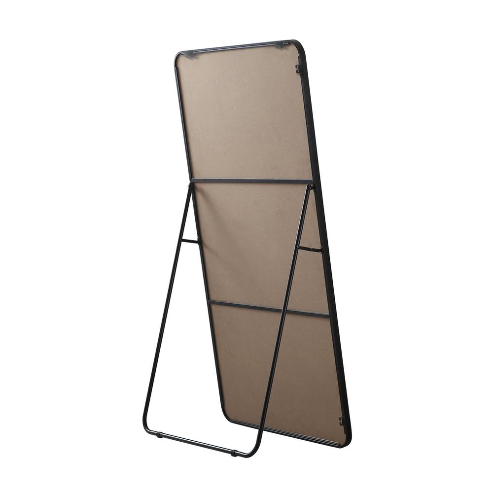 Soft Corner Metal Rectangle Full Length Mirror 30x60 Inch in Black. Picture 9