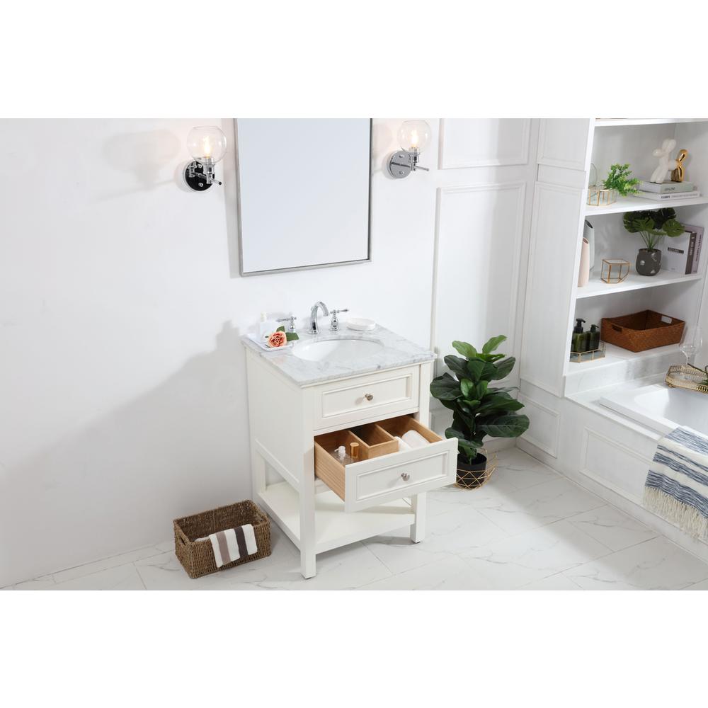 24 in. Single bathroom vanity set in White. Picture 3