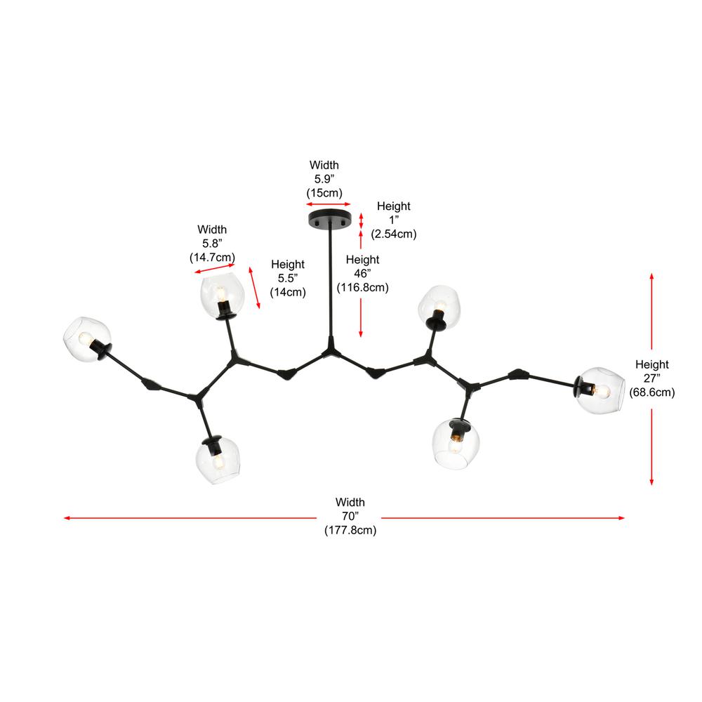 Cavoli 70 inch Chandelier in Black. Picture 9