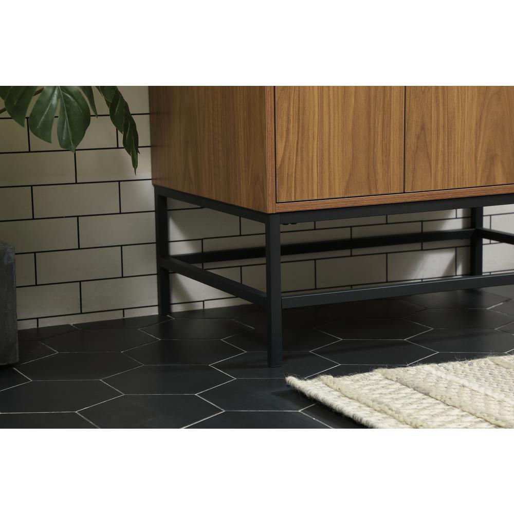32 inch Single bathroom vanity in walnut brown. Picture 6