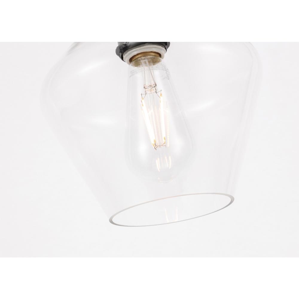 Gene 1 light Black and Clear glass Flush mount. Picture 12