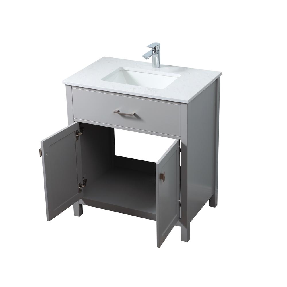 30 Inch SIngle Bathroom Vanity In Grey. Picture 9