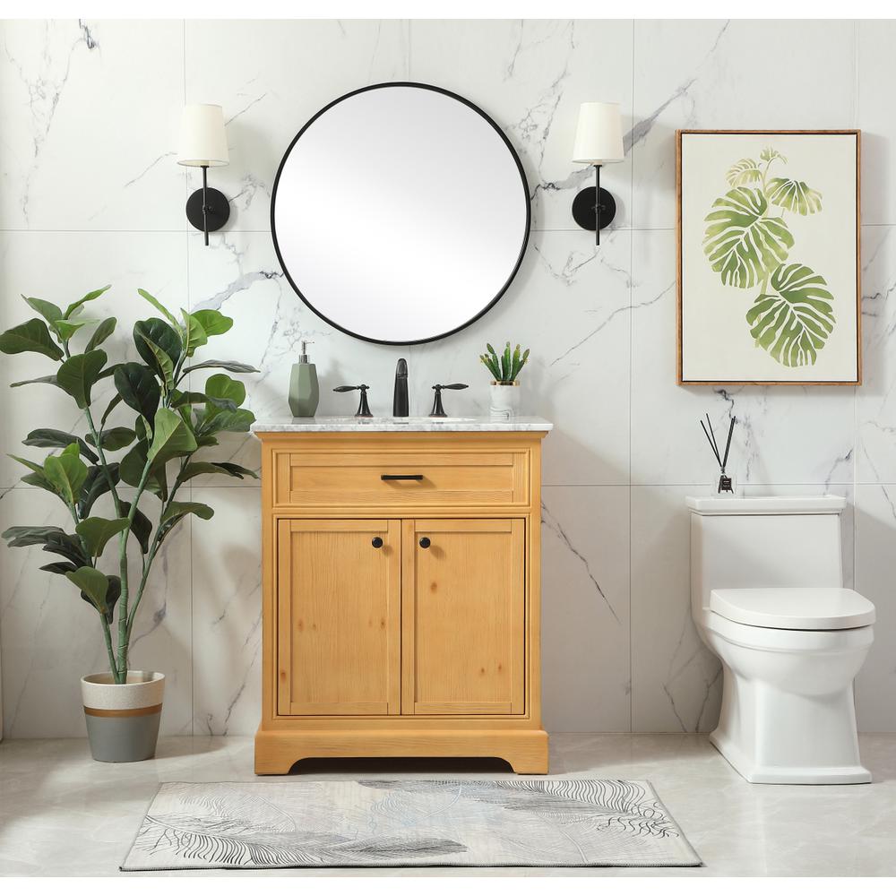 30 inch Single bathroom vanity in natural wood. Picture 4
