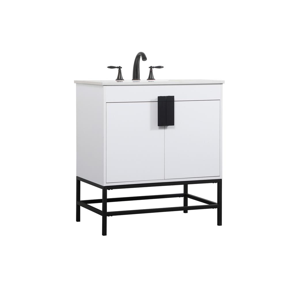 30 inch Single bathroom vanity in white. Picture 7
