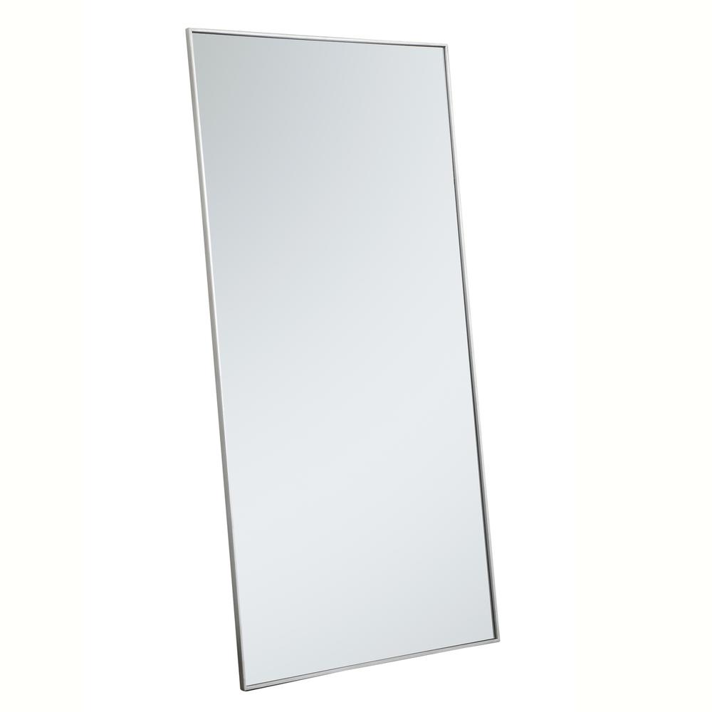 Metal frame rectangle mirror 36 inch in silver. Picture 3