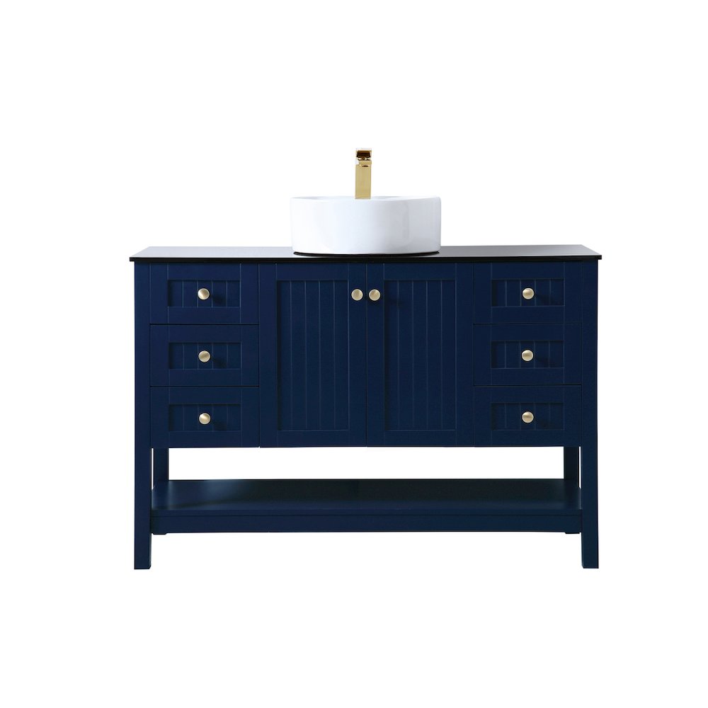 48 Inch Vessel Sink Bathroom Vanity In Blue. Picture 1